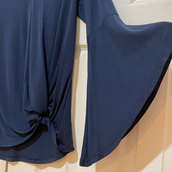 Navy blouse with bell-sleeves - Picture 3 of 3